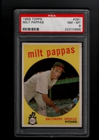 1959 Topps #391 Milt Pappas PSA 8 NM-MT BALTIMORE ORIOLES